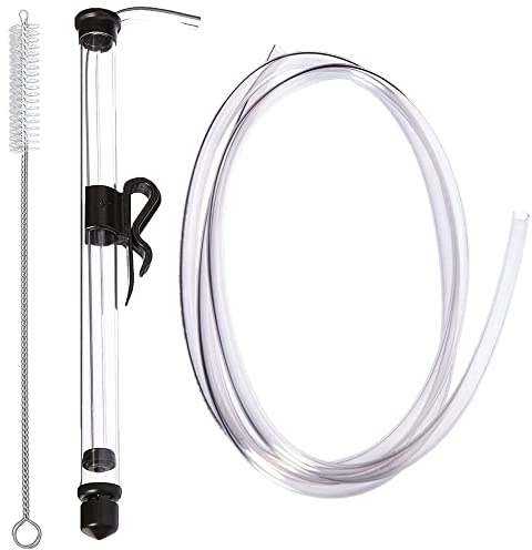 Fermtech Auto-Siphon Mini 15 with 6 Feet Food-Grade Tubing, Wand, & Brush Clamp - Essential Home Brewing Equipment Kit for Wine, Beer, and Kombucha Transfer - For Beginners and Bottling Supplies