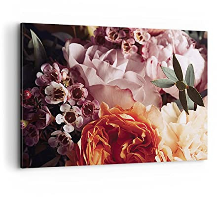 ARTTOR Leinwandbild 100x70cm Wandbild Botanik Blumen - 4692 | Getreide Rosen Groß Wanddekoration Wohnzimmer Schlafzimmer Küche Wanddeko Wand Kunstdruck Wandkunst Wall Decor ARTTOR