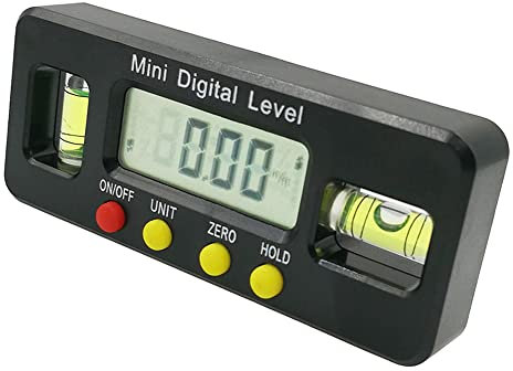 Mini goniometro digitale di precisione a 360 gradi Digital Level Box strumento magnetico di misurazione dell'angolo inferiore con doppia bolla orizzontale verticale scatola di livello digitale (nero)