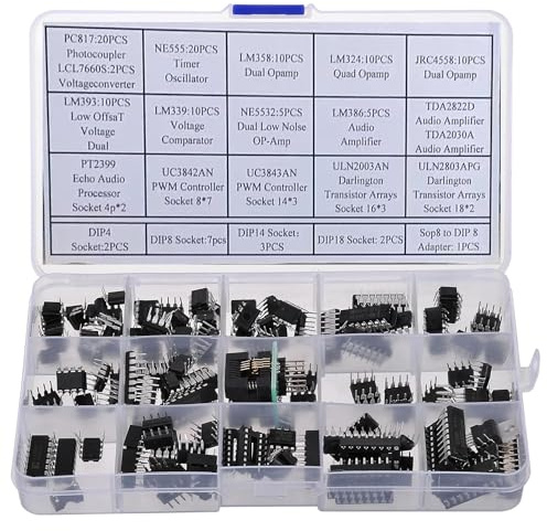 150PCS Opamp Timer Darlington Phototcoupler LM324 LM339 ULN2003AN ULN2803APG LM358P LM386 LM393 NE5532 NE555 PC817 IC Sortiment Kit