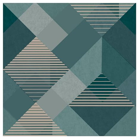 Superfresco Easy Kaleidoscope Geometric Emerald Wallpaper | Paste the Wall | Green Geometric | Eco-Friendly