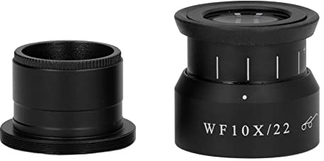 WF10X Wide Angle Microscope Eyepiece 22mm Field of View 30mm 1.2in Interface Metal Body with Coated Lens for Stereo Microscopes High Eyepoint Design