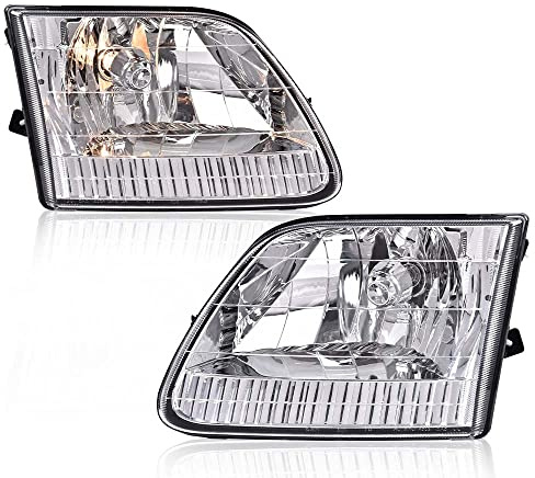 PIT66 Headlight Pair Compatible with 1997-2003 F150 /2004 F150 Heritage/Fit 1998-1999 F250 97-02 Expedition Left & Right 3L3Z13008DA 3L3Z13008CA FO2502139 FO2503139
