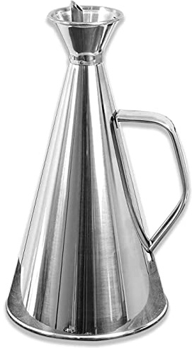 ceitera Vinagrera Antigoteo de Acero Inoxidable con Pitorro Vertedor, Dispensador de Aceite Elegante, Ideal para Verter Aceite de Oliva, Vinagre y Otros Líquidos (750ML)
