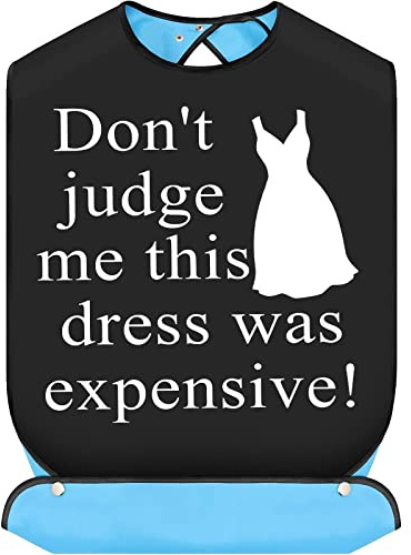 BWWKTOP Bridal Bibs With Crumb Catcher Bridal Bridesmaid Clothing Protectors Wedding Gag Gift Adult Bibs For Wedding Party (Don't judge me)