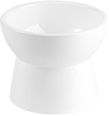 Gamelle Eau Chat Surelevee Ceramique - Grande Gamelle Chat Surélevée Anti Vomissement - Bol de Nourriture pour Chat - Gamelles pour Chats Surelevees - Ecuelle Chat - Bols a Manger pour Chat - 550 ML