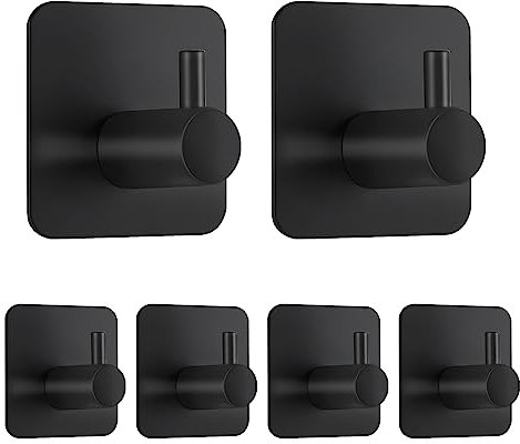 Toilet Paper Holder No Drilling Required,Selbstklebend Klopapierhalter WC Papierhalter Edelstahl Toilettenpapierrollenhalter mit 2 Stück Handtuchhaken für Küche und Badzimmer (Schwarz01)