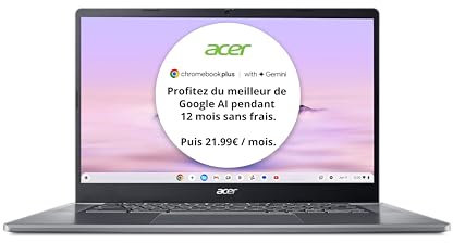 ACER Chromebook Plus 515 CB515-2HT-31ZV avec Google AI - Ordinateur Portable 15.6'' Full HD (Intel C