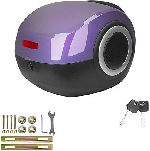 VECNUM Topcase Motorrad, 20L Topcase Für Roller Fahrradbox Für Gepäckträger, Motorradkoffer Mit Sicherheitsschloss, Sturdy Haltbare,Lila