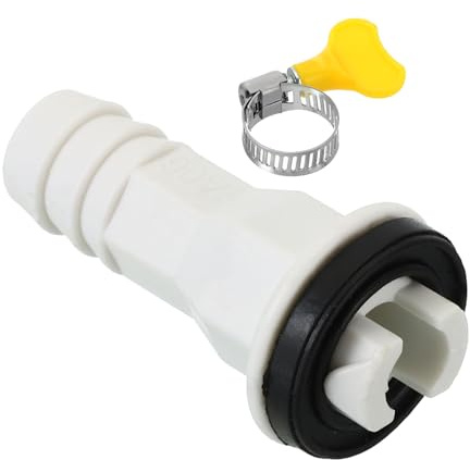 PATIKIL 15mm Klimaanlagen-Abflussschlauchverbinder, 1 Stück Universal-Abflussverbinder mit Klemmring für Mini-Split-Fenster-Klimaanlagen, weiß, Stil 6
