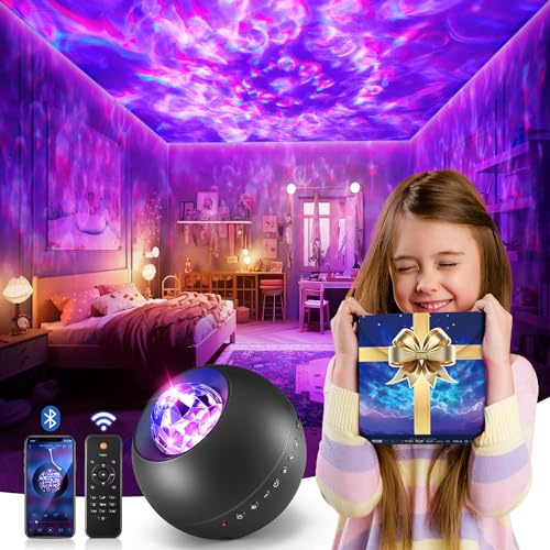 【Birthday Gifts for Kids】Galaxy Projector 20 Lighting Modes Star Projector,HiFi Bluetooth Speaker Galaxy Projector Light,15 White Noise Sensory Lights,Remote&Timer Galaxy Light Projector for Bedroom