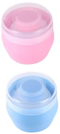 Abaodam 2sätze Babypuder Quasten Behälter Kompakte Praktische Babypuder Aufbewahrungsbox Mit Weicher Puderquaste Sicher Und Reisefreundlich Zum Einfachen Auftragen Und Schutz Der Haut