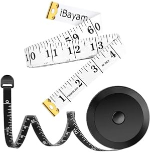 2 Pack Double Scales Rulers Tape Retractable Measure Tape for Body Fabric Sewing Tailor Cloth Knitting Home Craft Measurements