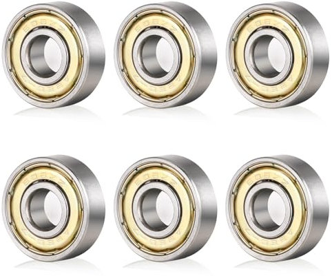 cobee 608ZZ Kugellager, 6 Stück 8mm x 22mm x 7mm Metall Double Shielded Miniatur Rillenkugellager Skateboard Kugellager Inlineskates Zubehör Geeignet für ABEC-Lager für Skateboard Roller Inline Skates
