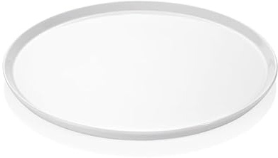 5 assiettes à pizza de 36 cm de diamètre, en porcelaine, blanches