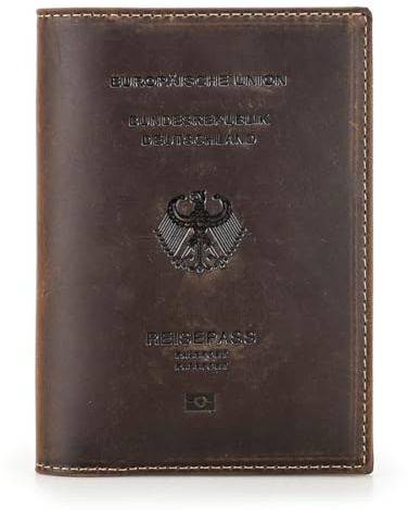 Contacts Reisepasshülle aus Vollnarbenleder RFID-Blockierend,AirTag-Kompatibel,Passhülle Passport Reisepass Mappe Hülle Organizer, Reiseorganizer für Damen & Herren