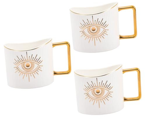 Cabilock Lot De 3 Tasses Élégantes Au Design Turc Résistantes À La Chaleur Décoratives Robustes Idéales Pour La Famille Et Le Bureau