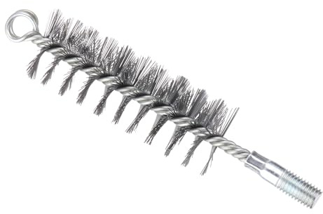 PATIKIL Cepillo Para Barril De 40mm De Diámetro, Cepillo De Limpieza De Alambre Trenzado De Acero Inoxidable Para Limpiar Tubos Con Vástago Espiral De 12mm Para Tubos, Tono Plateado
