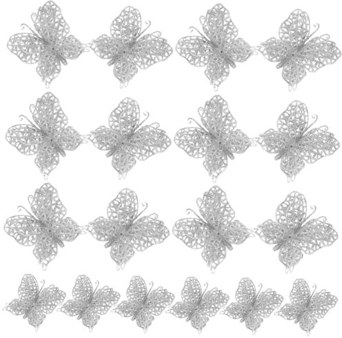 KOMBIUDA Ausgehöhlte Schmetterlingsdekorationen für den Weihnachtsbaum Stück glitzernde Schmetterlinge verschönern Sie Ihren Weihnachtsbaum Christbaumkugel Hängekugel Christbaumschmuck