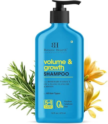 Botanic Hearth Rosemary Shampoo Infused With Cica, Ylang Ylang Oil & Biotin Oil – Clarifying Shampoo For Hair Volume, Growth & Strength | Paraben & Sulfate Free | For All Hair Types, 16 Fl Oz
