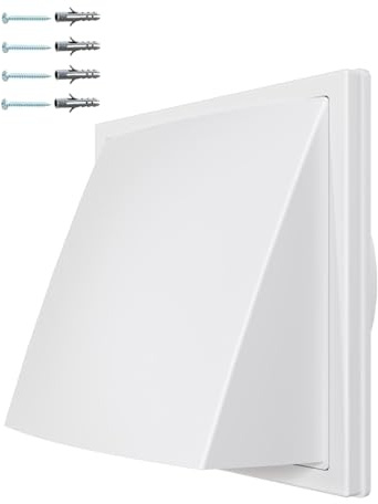 DEMLOU Capot de Ventilation ASA Blanc avec Clapet Anti-Retour – Ø125 mm.