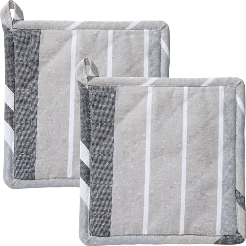 REDBEST Topflappen 2er-Pack Baumwolle grau Größe 20x20 cm