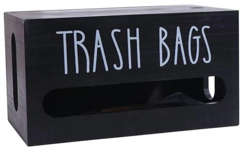 HiyyFloy Dispensador De Bolsas De Basura, Soporte De Pared Grande De Madera para Bolsas De Basura, Soporte De Rollo para Encimera Dispensador De Bolsas De Basura, Organización Debajo del Fregadero De