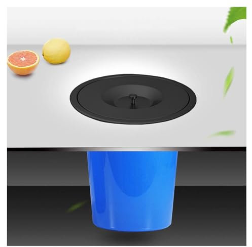 JTWWDM Pattumiera da Incasso con Coperchio, Pattumiera in Acciaio Inox Nascosta, Facile da Pulire, Piccolo Secchio in Plastica da Incasso per Spazzatura Cucina Casa,Nero,8L