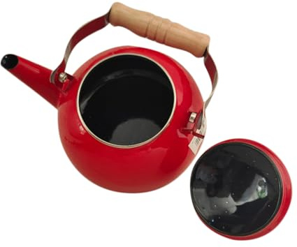 Sosoport Bouilloire En Émail 1,5l Pour Cuisinière Théière Rétro Avec Poignée En Bouilloire à Thé Vintage Compatible Avec Feu Ou Électrique Pour Préparer Thé Et Café