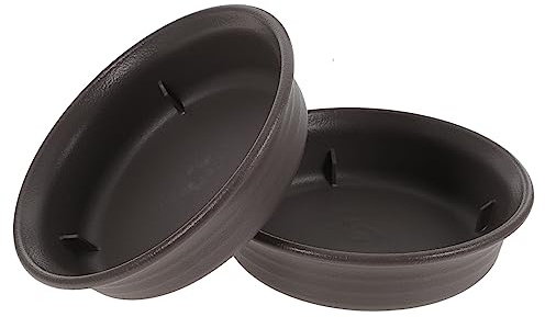 Kisangel 2 pièces Coupelles Rondes pour Plantes Résine Soucoupes Pots Fleurs Épaisses Plateau Drainage Plantes Dintérieur et Extérieur