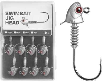 Yulokdwi Anzuelos Plomos para Pesca, 15 Piezas Anzuelos para, Ponderados Antideslizantes para Señuelos Blandos para Trolling En Alta Mar Lucioperca Crappie De Agua Dulce Bagre