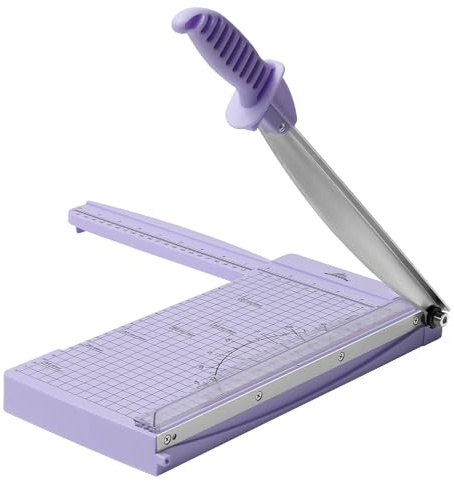 JIELISI A4 Papierschneider, Schnittleistung bis zu 10 Blatt, 12 Zoll Schnittlänge, Manuelle Guillotine-Papierschneidemaschine, Hebelschneider Schere für Papier und Fotos（lila）