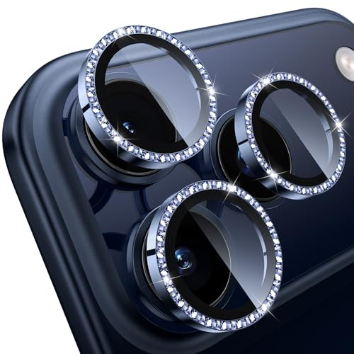 WSKEN for iPhone 17 Pro/17 Pro Max Camera Lens Protector Anti Scratch | [Keep Original Shooting]Shatterproof HD 9H Tempered Glass Screen Cover Titanium,Anti Fingerprint,Flash Diamond Deep Blue