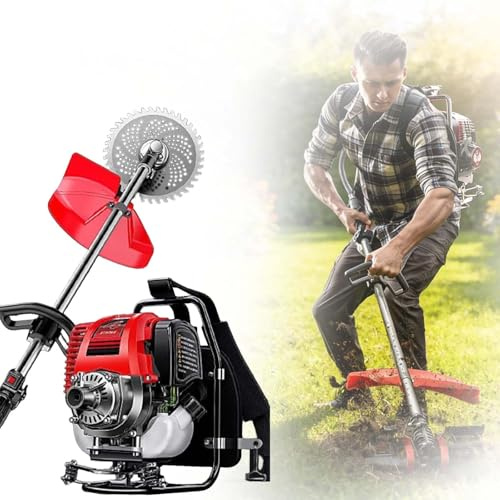 Motocoltivatore Multifunzione A Zaino 4 Tempi, 35.8CC 1.4HP Tagliabordi Diserbo Prato Fresatrice Tagliasiepi Erba, Per Diserbo Campi, Raccolta Con Basso Consumo Energetico