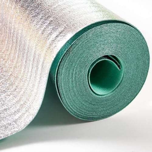 3mm Silver Wood Flooring & Laminate Underlay Foil Damp Proof Membrane Moisture Barrier Underlayment for Covers 15m²(1 x Rolls)