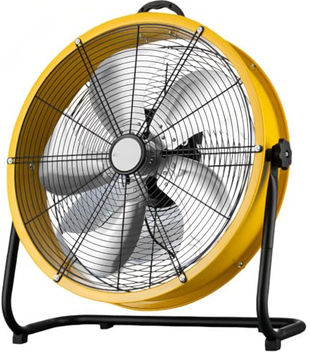High Velocity Industrial Drum Fan, 3-Speed Heavy Duty Metal Air Circulator with Aluminum Blades for Basements, Warehouses, Factories, and Patios
