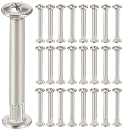 25PCS Cupboard Joining Bolts, M4 Furniture Connecting Screws Bolts, Cupboard Joining Bolts, Switch Box Repair, Metal Connecting Screws Bolts,Kitchen Cabinet Carcase Connectors for Connecting Furniture
