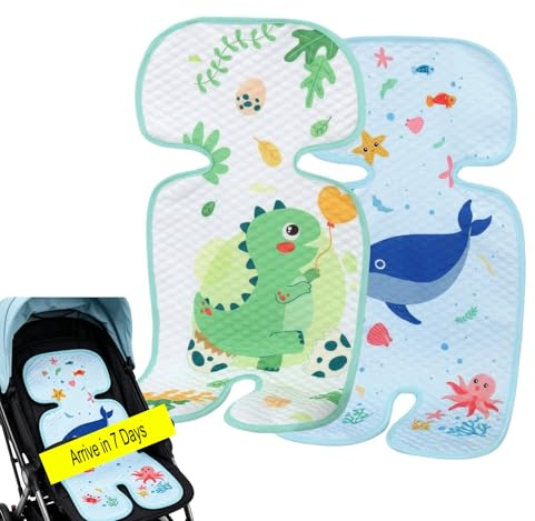 2 Pezzi 70 * 33CM Materassino Passeggino Estivo Traspirante Universale Cuscino Passeggino Estivo Antisudore Tappetino di Raffreddamento per Seggiolino Auto