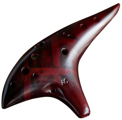 Alto C Ceramic Ocarina 12 Hole Ocarina Ceramic Alto C Vessel Flute Wind Musical Instrument with Protective Bag for Music Lover Beginner for Beginners Adults