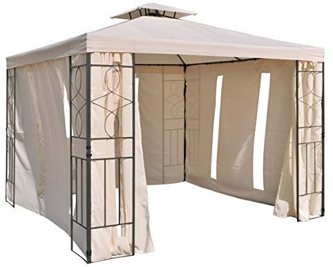 habeig Pavillon Seitenteile mit Fenster & Reißverschluß an jeder Seite 4Stück ohne Pavilliongestell (Beige #34)
