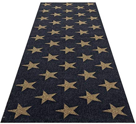 HOMEFACTO:RI Küchenläufer Küchenteppich Teppichläufer Brücke Sterne Stars | waschbar, Größe:ca. 60 x 180 cm, Designs:Sterne | schwarz braun