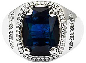 ORUS BIJOUX Siegelring, Silber, Herren, blauer Saphir, Höllenreiter, Sterling-Silber 925/1000, Zirkonium