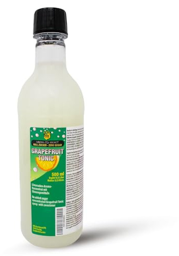 Zero Zucker Grapefruit-Tonic-Limonadenkonzentrat mit Chinin | 500 ml ergibt 12,5 Liter | ohne Zucker | für Wassersprudler | kalorienarm | ohne Konservierungsstoffe | ohne künstliche Farbstoffe