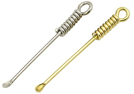 JIHUOO 8 Stück Metall Schnupflöffel Mini Schaufel Löffel Charms Anhänger