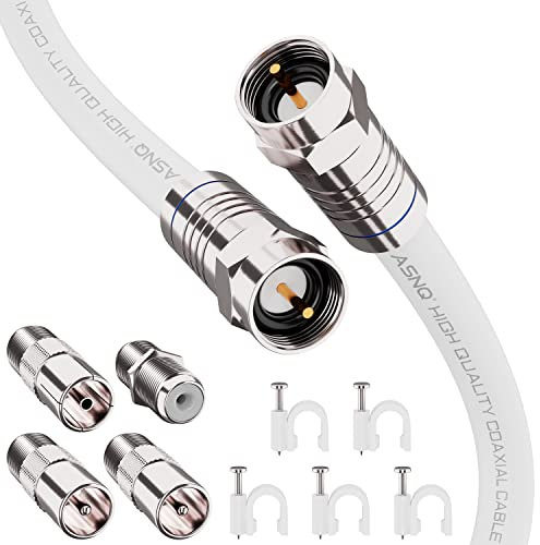 ASNQ RG6 Koaxialkabel-Verbinder-Set 1m - Verlängerung für Sat Kabel und Antennenkabel für Highspeed-Internet, Breitband-/ Digital TV - RG6 Pressverbinder - Digitales Audiokabel Koaxialkabel