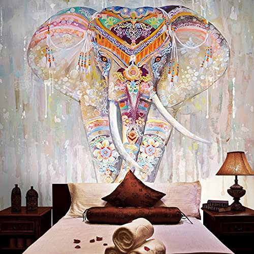 Tailandia 3D Pintura Mural De Papel Elefante Decoración De La Pared 3D Papel Pintado De Animales De Fondo Decoración Fotomural Dormitorio Sala De Estar Pared Pintado Papel Tapiz No Tejido-430cm×300cm
