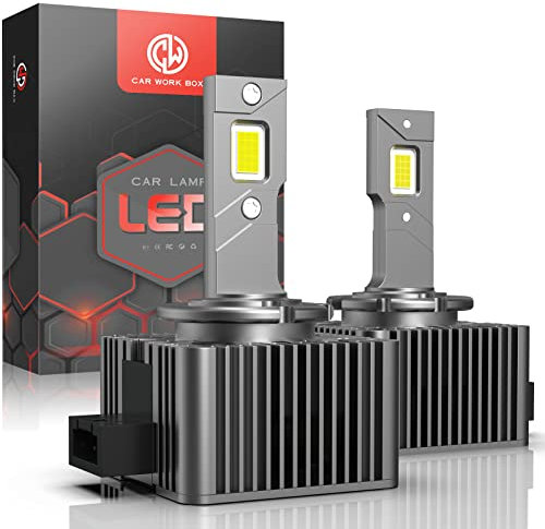 CAR WORK BOX Bombillas LED D1S, Reemplazo para Bombillas de Faros Delanteros de Xenón HID, 60W 12000LM 6000K D1S Bombillas para Faros Delanteros de Automóviles