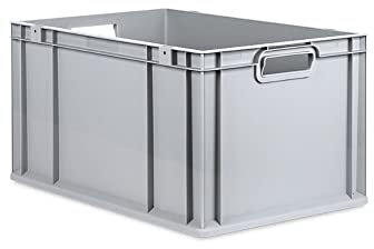 PROREGAL Eurobox NextGen Grip | HxBxT 32x40x60cm | 65 Liter | Griffe offen | Grau | Eurobehälter, Transportbox, Transportbehälter, Stapelbehälter