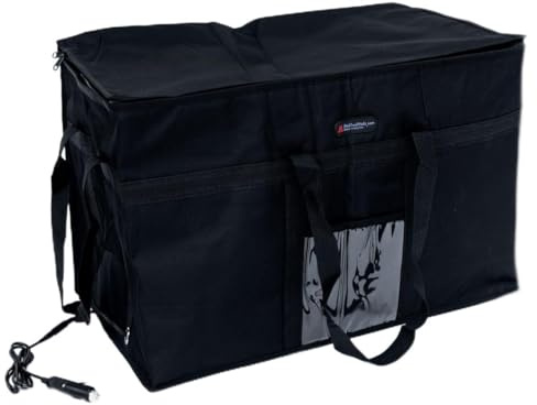 Electric Heated Insulated Food Delivery Bag, Pizza Delivery Bags for Hot and cold Food Large Reusable (23x14, Delivery Bag + Heating Pad) -EXTRA THICK
