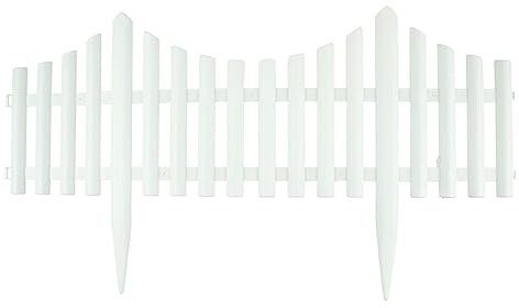 LIZZY White Garden Border Picket Fencing Flexible Plastic Lawn Flower Bed Edging Fence (24)